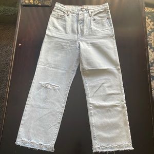 Levi’s Ribcage Straight Leg light wash, copper stitching, size 29